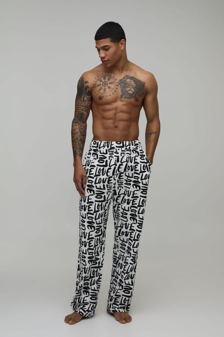 Relaxed Love All Over Printed Valentines Loungewear Bottoms - Image 4