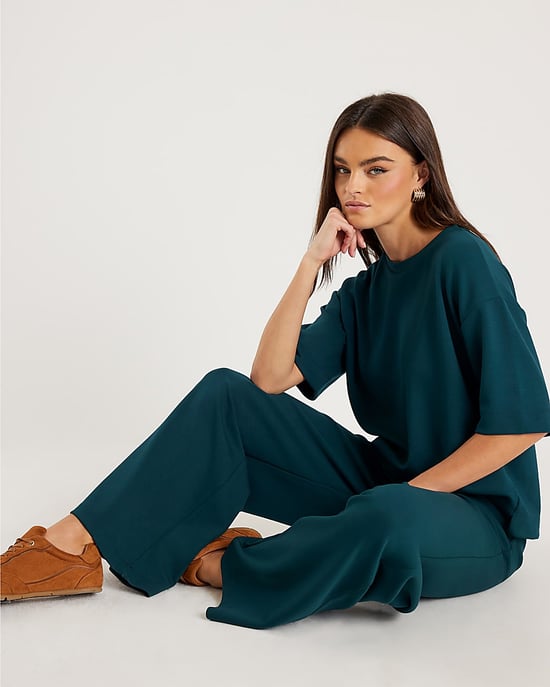 River Island Womens Joggers Green Premium Wide Leg - Image 2