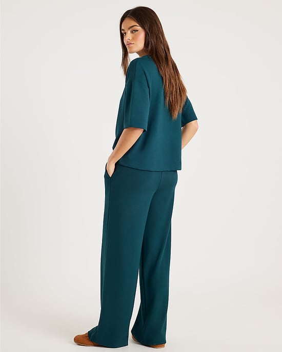 River Island Womens Joggers Green Premium Wide Leg - Image 3