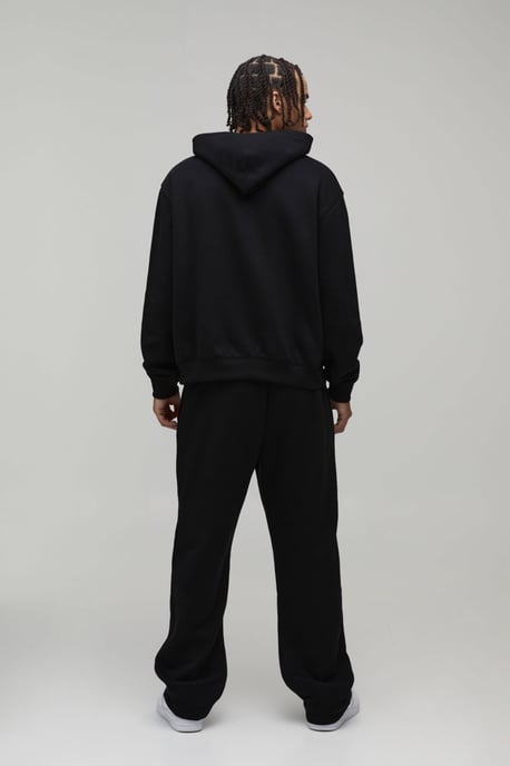 Oversized Boxy Moto Faux Graphic Hooded Tracksuit - Image 2