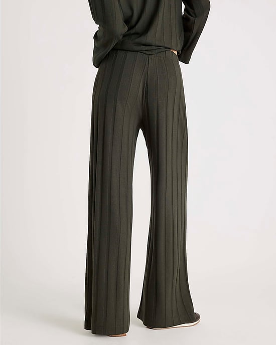 River Island Womens Trousers Green Cosy Wide Ribbed - Image 3