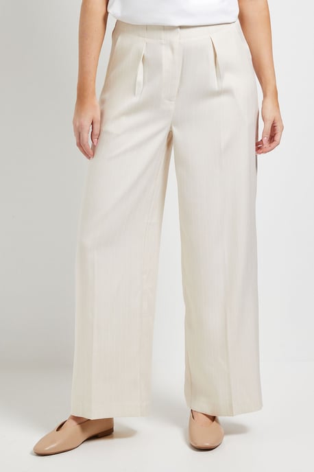 Wide Leg Full Length Pinstripe Trouser - Image 2