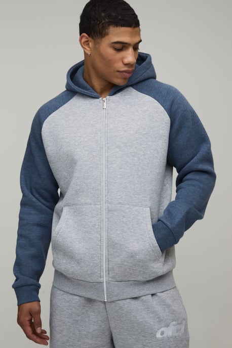 Regular Fit Raglan Sleeve Zip Thru Hoodie - Image 1