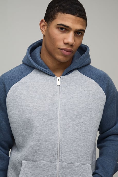 Regular Fit Raglan Sleeve Zip Thru Hoodie - Image 3