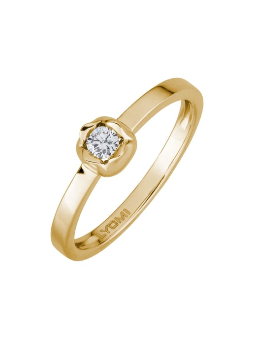 Lyomi Ring 585/- Gelbgold 1 synth. Diam. 0,10 ct. - Image 1