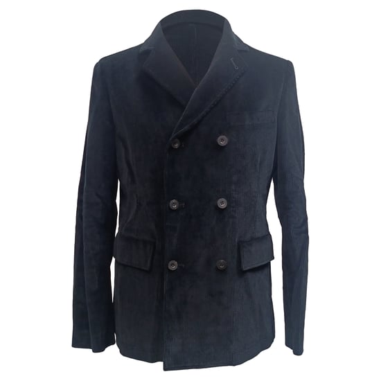 Dubbelbreasted blazer met zakken van Mr. P. in zwart corduroy. - Image 1