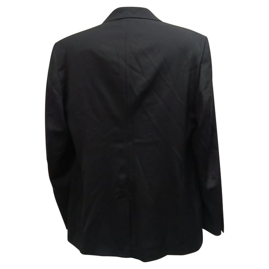Meneer P., enkelvoudige blazer met zakken in zwarte wol. - Image 2