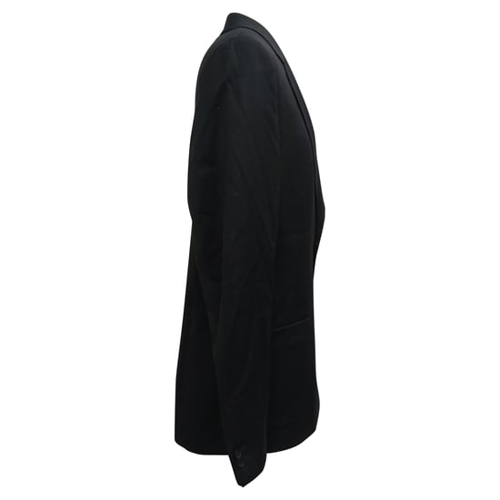Meneer P., enkelvoudige blazer met zakken in zwarte wol. - Image 3