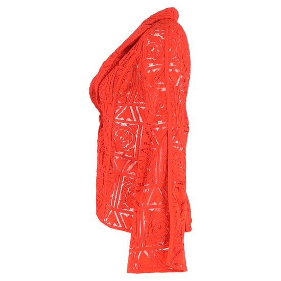 Cult Gaia Carlotta blommig spetsblazer i orange viskos - Image 2