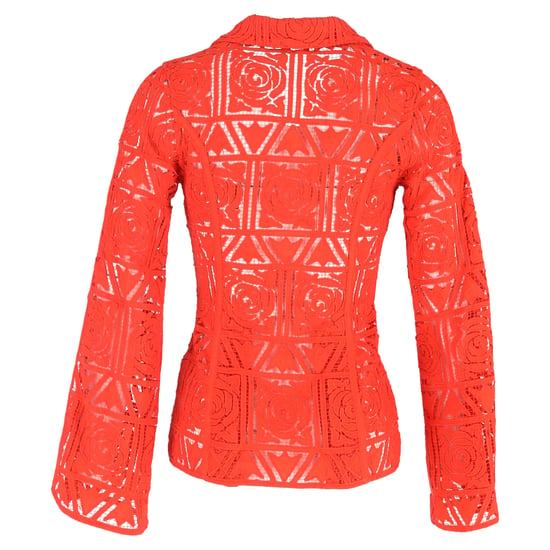 Cult Gaia Carlotta blommig spetsblazer i orange viskos - Image 3