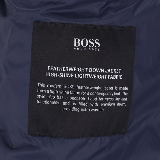 Hugo Boss gewatteerde jas in marineblauw nylon - Image 5