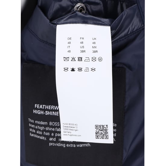 Hugo Boss gewatteerde jas in marineblauw nylon - Image 6