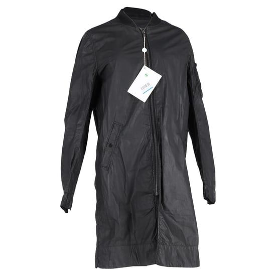 Rick Owens DRKSHDW lange jas met rits in zwart polyamide - Image 1