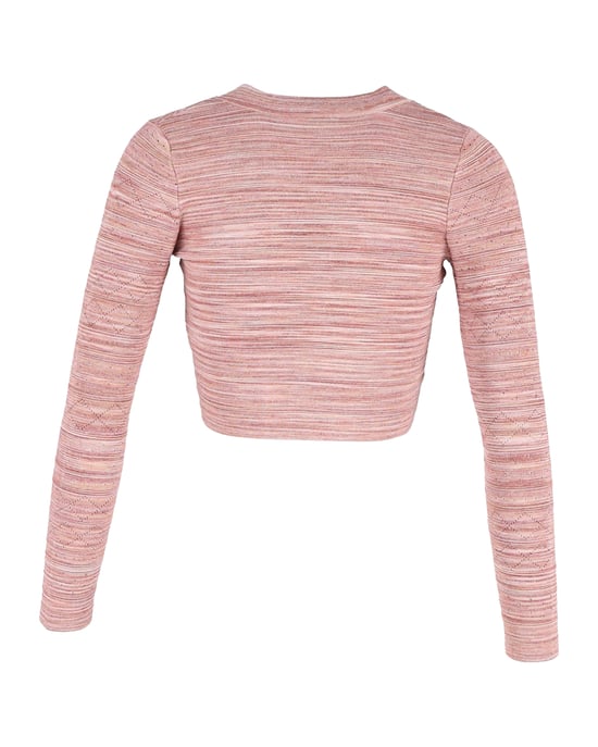 Sandro gestreept kort vestje van roze viscose - Image 3
