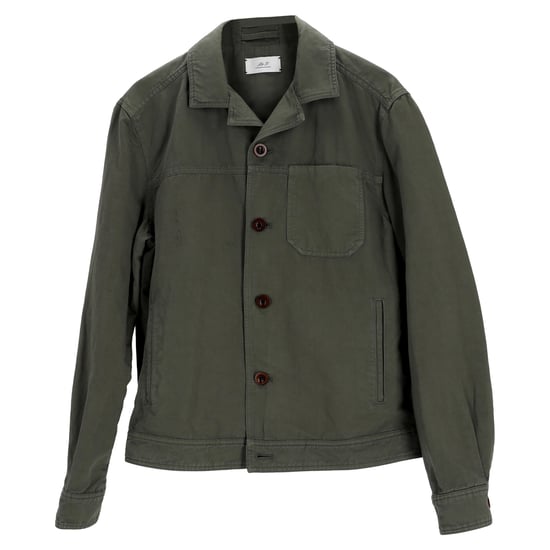 De heer P. Camp-Collar jas van geverfd katoen in groene kleur. - Image 1