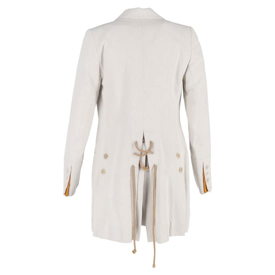 Dubbelknoopsjas van Ann Demeulemeester in wit katoen - Image 3