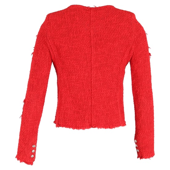 Iro Agnette sliten jacka i röd tweed - Image 3