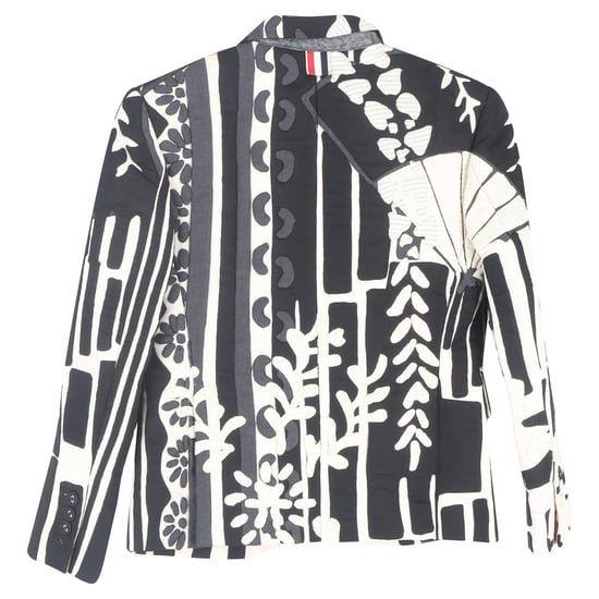 Thom Brown Mönstrad Patchwork Kavaj i Svart och Vit Ull - Image 2