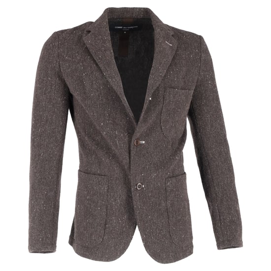 Comme Des Garcons enkelknäppt kavaj i brun ull - Image 1