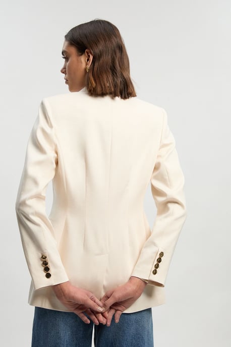 Tailored Linen Single Breasted Blazer - Image 4
