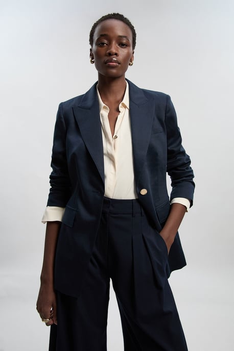 Tailored Linen Single Breasted Blazer - Image 2