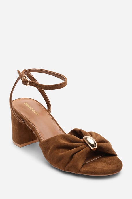 Where's That From Womens 'Bluebird' Block Heel Ruched Buckle Suede Sandal - Image 3
