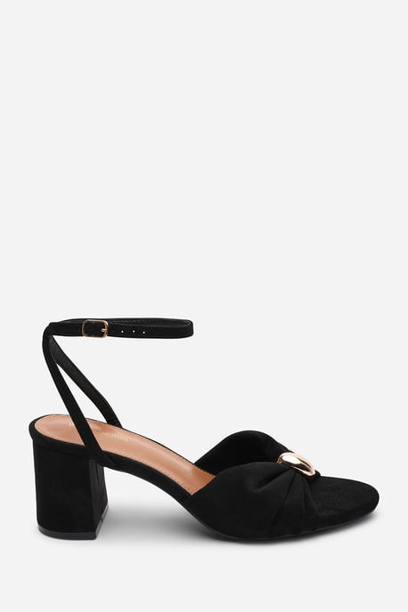 Where's That From Womens 'Bluebird' Block Heel Ruched Buckle Suede Sandal - Image 2