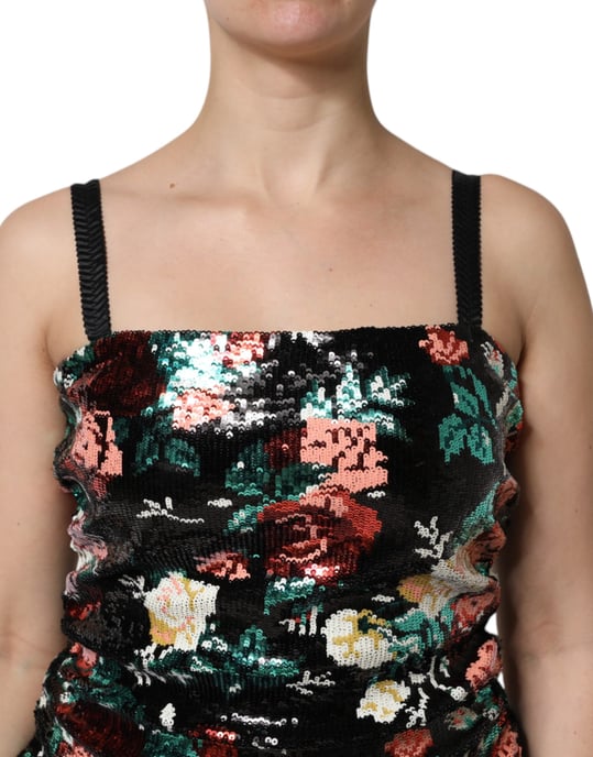 Pailletten Mini-jurk Bloemenprint - Image 5