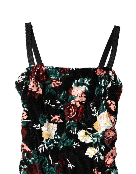 Pailletten Mini-jurk Bloemenprint - Image 6