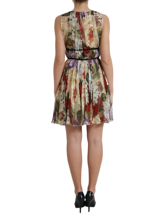 Floralprint Zijde Mini Jurk - Image 3