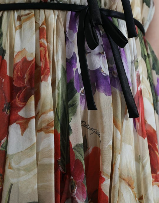 Floralprint Zijde Mini Jurk - Image 4