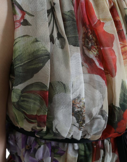 Floralprint Zijde Mini Jurk - Image 5