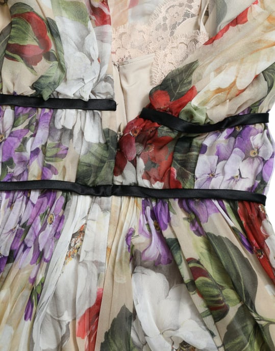 Floralprint Zijde Mini Jurk - Image 6