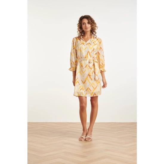 Smashed Lemon Tuniek jurk met gele zigzag aztec print en ceintuur | - Image 1