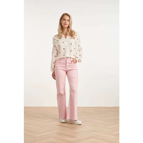 Smashed Lemon Witte blouse met rode hartjes print | - Image 1