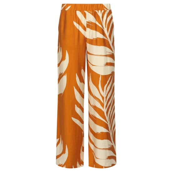 Smashed Lemon Wijde pantalon met botanische blad print oker geel | - Image 6