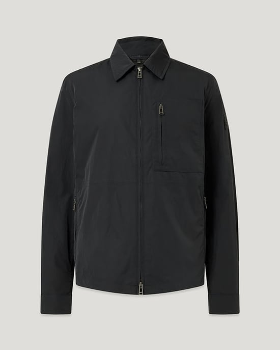 Grid Overshirt in Black - Image 1