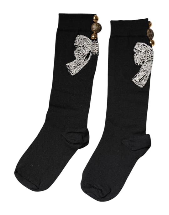 Strumpor med knähöga rhinestone-bow - Image 3