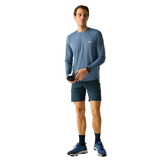 Regatta Mens Mindo Logo Long-Sleeved T-Shirt (China Blue) - Image 4