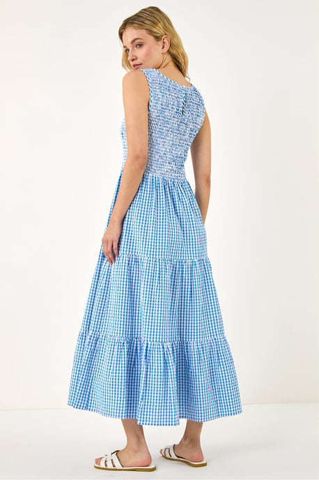 Gingham Tiered Midi Dress - Image 3