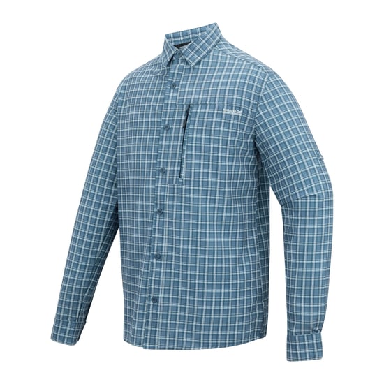 Regatta Mens Checked Insect Repellent Travel Shirt (China Blue) - Image 3