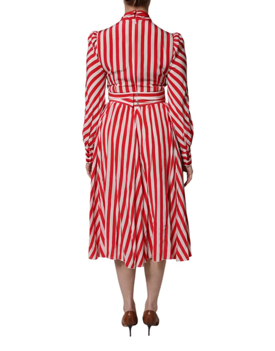 Silk Striped Aline Dress - Image 4