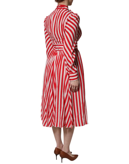 Silk Striped Aline Dress - Image 5