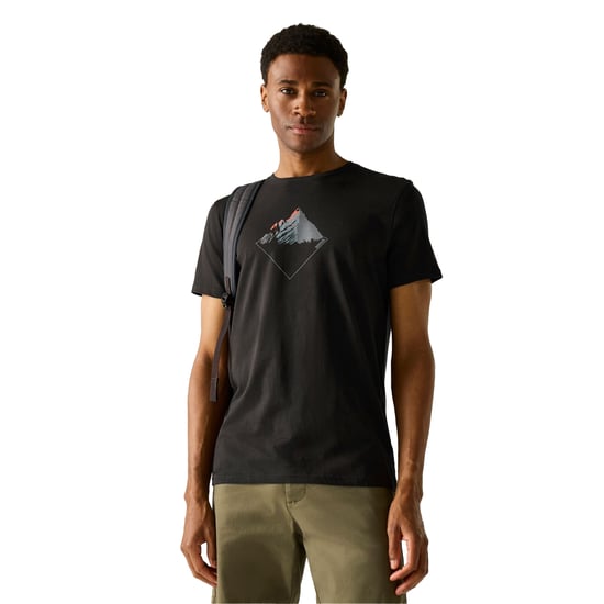 Regatta Mens Breezed Mountain T-Shirt (Black) - Image 4