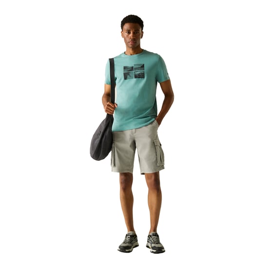 Regatta Mens Breezed Square Detail T-Shirt (Arctic) - Image 4