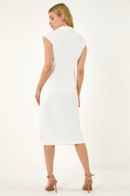 Collared Ribbed Midi Dress - Image 3