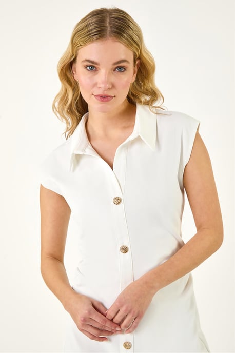 Collared Ribbed Midi Dress - Image 4