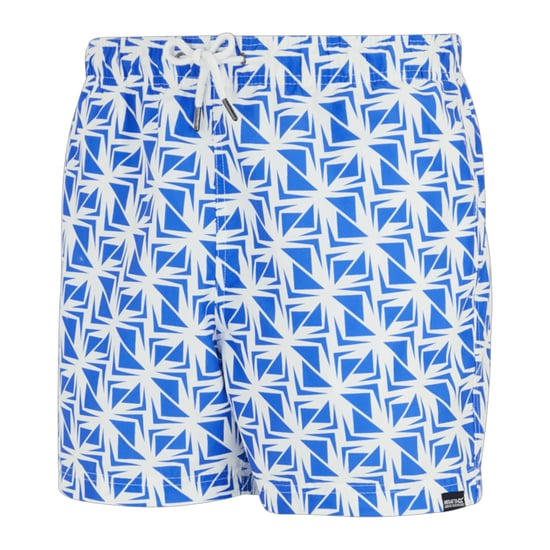 Regatta Heren Loras Geometrische Zwemshorts (Wit/Sonisch Blauw) - Image 3