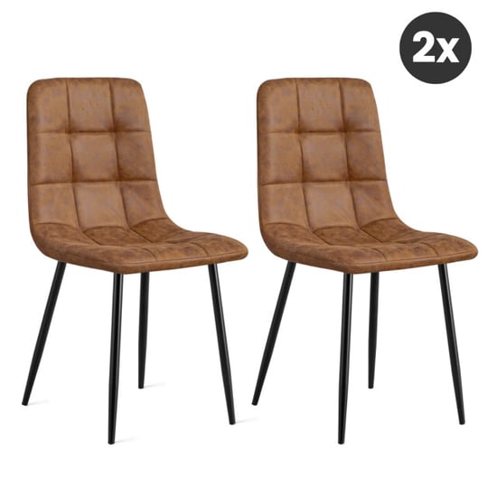 Multifurn 2x eetkamerstoel yerevan microleder cognac - Image 1