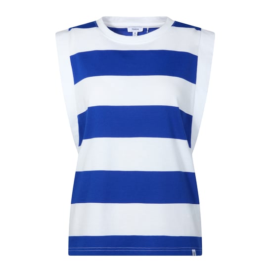 Aurelia Womens 100% Cotton Supersoft Vest - Ultramarine Blue Stripe - Image 5